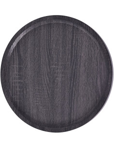 Table basse industrielle chic Ronde 60 cm Bois Gris Métal Noir Sonea - 2