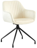Chaise de salle à manger velours crème pivotante Nolen