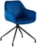Chaise de salle à manger velours bleu pétrole pivotante Nolen
