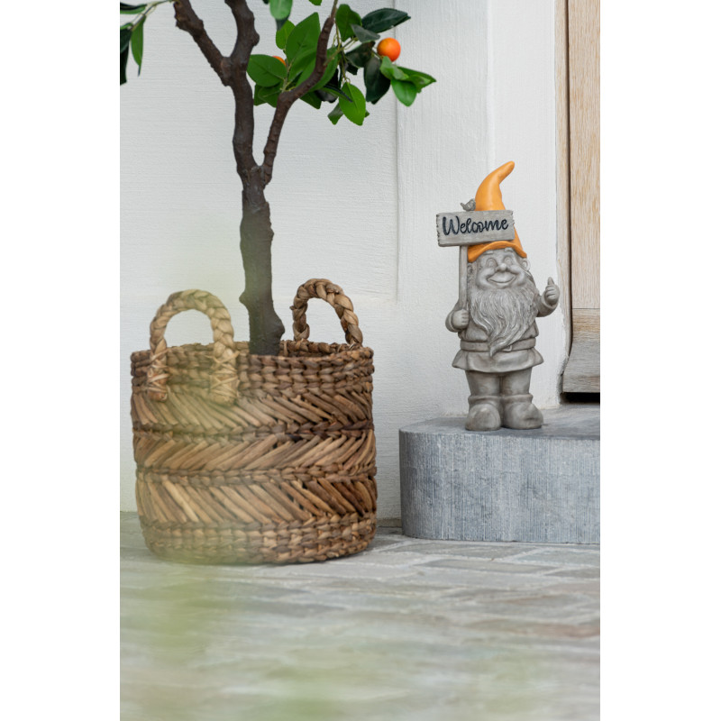 Paniers de rangement déco en raphia tressé naturel Set de 3 - 5