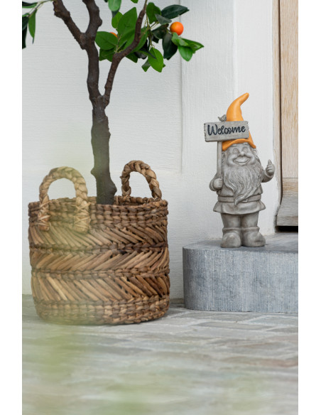 Paniers de rangement déco en raphia tressé naturel Set de 3 - 5
