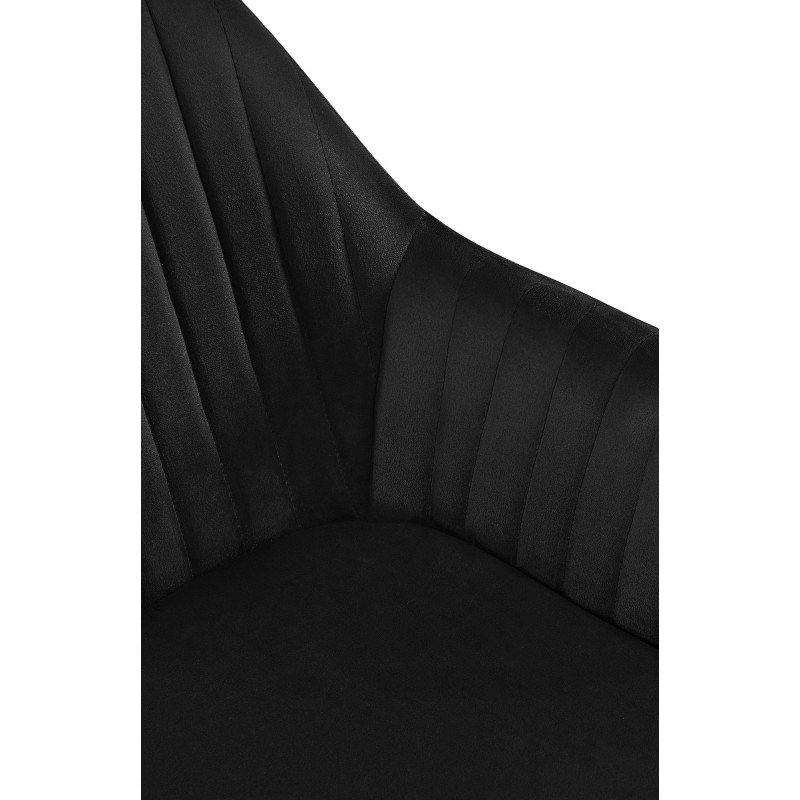 Fauteuil de table chic pivotant Tissu Noir Vieilli Métal Noir Nolen - 2