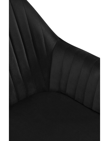 Fauteuil de table chic pivotant Tissu Noir Vieilli Métal Noir Nolen - 2