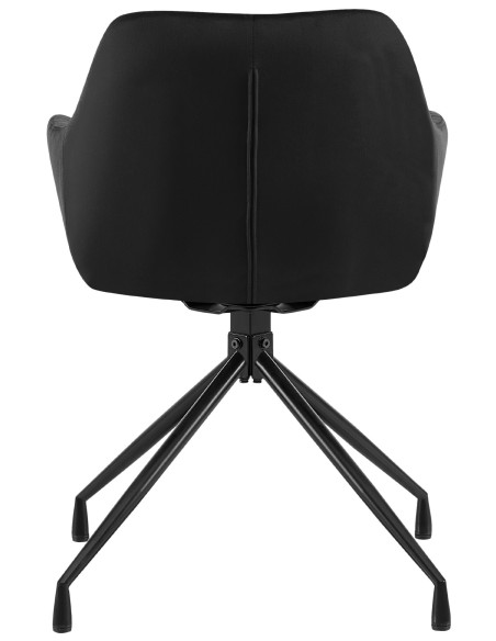 Fauteuil de table chic pivotant Tissu Noir Vieilli Métal Noir Nolen - 3