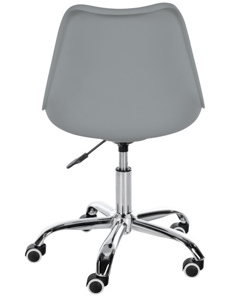 Chaise de bureau à roulettess design Polyuréthane Polypropylène Gris Métal Argenté Chromé Silea - 4