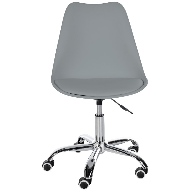 Chaise de bureau à roulettess design Polyuréthane Polypropylène Gris Métal Argenté Chromé Silea - 2