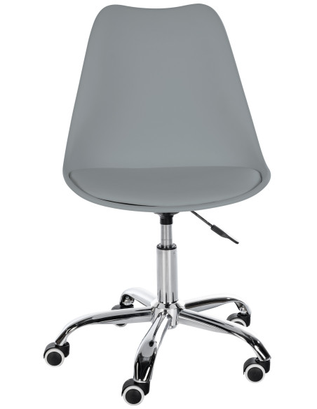 Chaise de bureau à roulettess design Polyuréthane Polypropylène Gris Métal Argenté Chromé Silea - 2