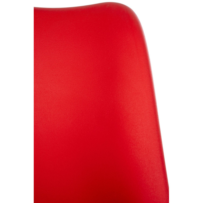 Chaise de bureau à roulettess design Polyuréthane Polypropylène Rouge Métal Argenté Chromé Silea - 5