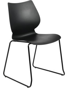 Chaise minimaliste moderne Polypropylène Métal Noir Otian - 1