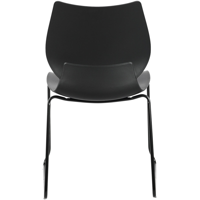Chaise minimaliste moderne Polypropylène Métal Noir Otian - 4