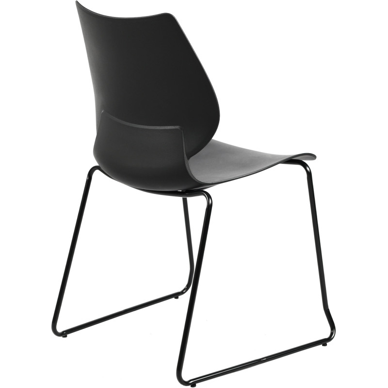 Chaise minimaliste moderne Polypropylène Métal Noir Otian - 5