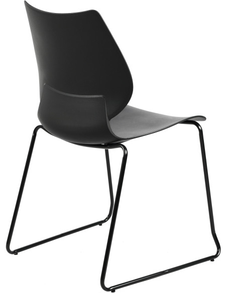 Chaise minimaliste moderne Polypropylène Métal Noir Otian - 5