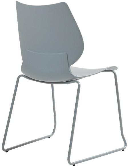 Chaise minimaliste moderne Polypropylène Métal Gris Otian - 5