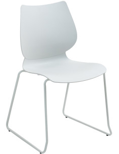 Chaise minimaliste moderne Polypropylène Métal Blanc Otian - 1