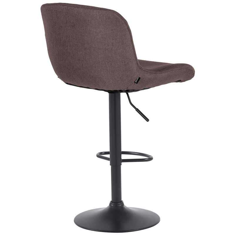 Tabouret de bar moderne Tissu Marron foncé Métal Noir Mat Yielo 