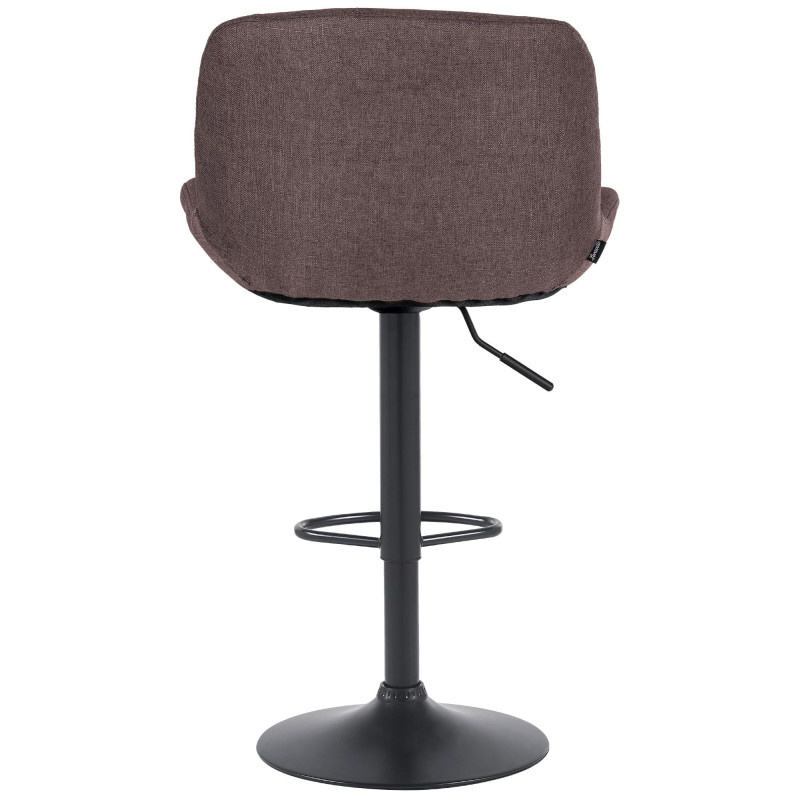 Tabouret de bar moderne Tissu Marron foncé Métal Noir Mat Yielo 