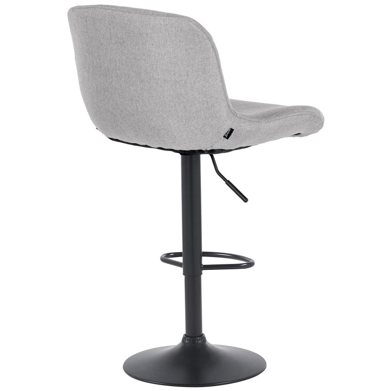 Tabouret de bar moderne Tissu Gris clair Métal Noir Mat Yielo - 2