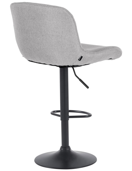 Tabouret de bar moderne Tissu Gris clair Métal Noir Mat Yielo - 2