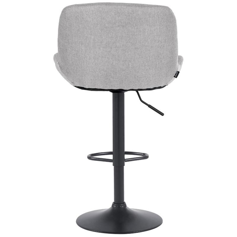 Tabouret de bar moderne Tissu Gris clair Métal Noir Mat Yielo - 4