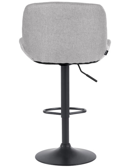 Tabouret de bar moderne Tissu Gris clair Métal Noir Mat Yielo - 4