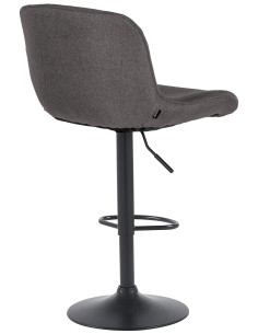 Tabouret de bar moderne Tissu Gris foncé Métal Noir Mat Yielo 