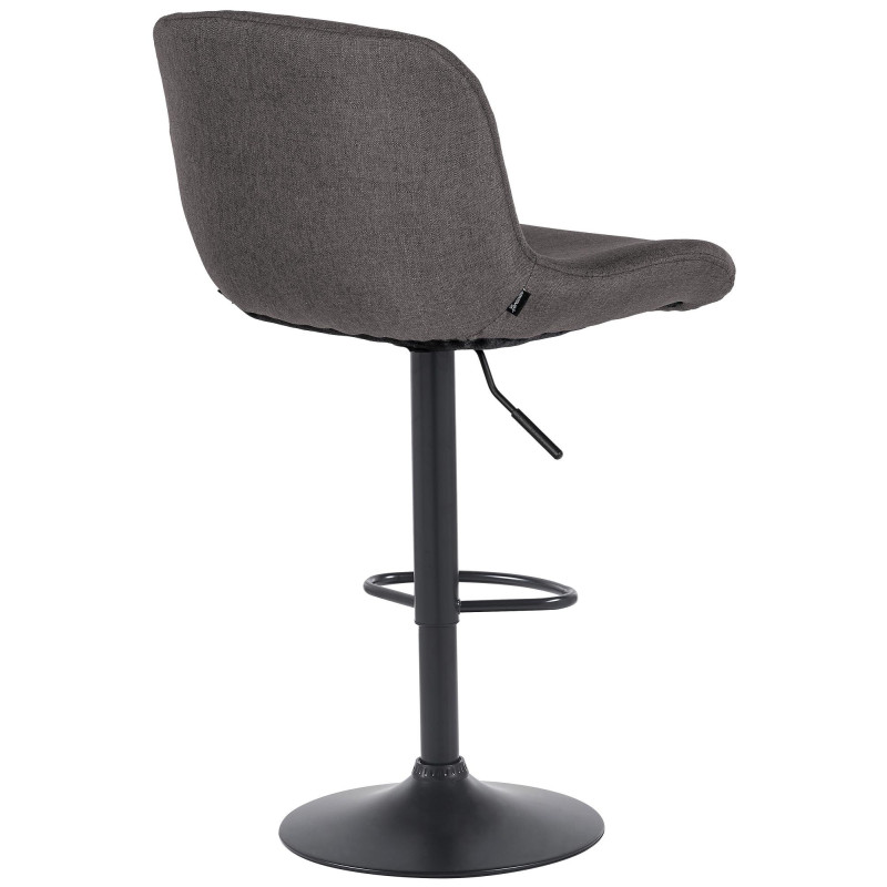 Tabouret de bar moderne Tissu Gris foncé Métal Noir Mat Yielo 