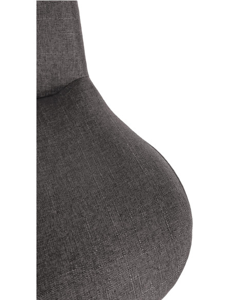 Tabouret de bar moderne Tissu Gris foncé Métal Noir Mat Yielo 