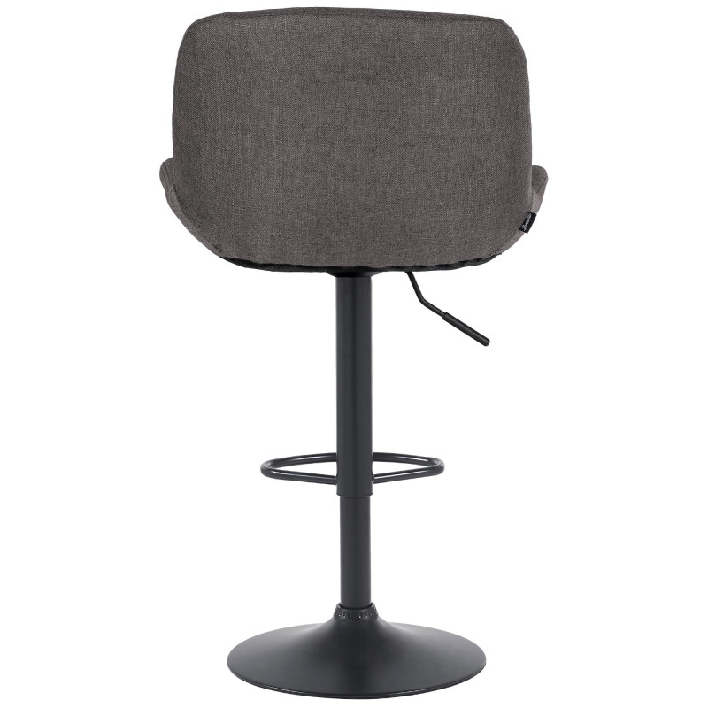 Tabouret de bar moderne Tissu Gris foncé Métal Noir Mat Yielo 