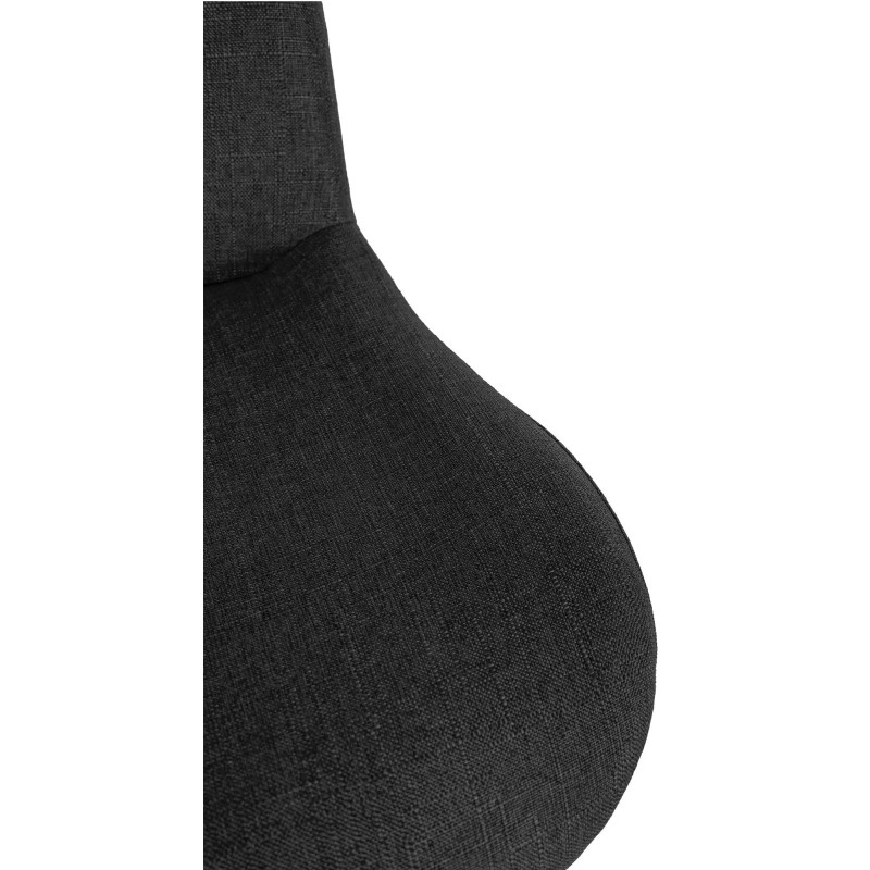 Tabouret de bar moderne Tissu Noir Métal Noir Mat Yielo 