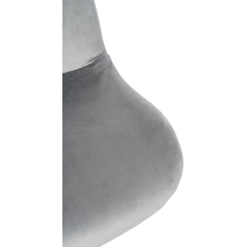 Tabouret de bar moderne Velours Gris Métal Noir Mat Yielo 