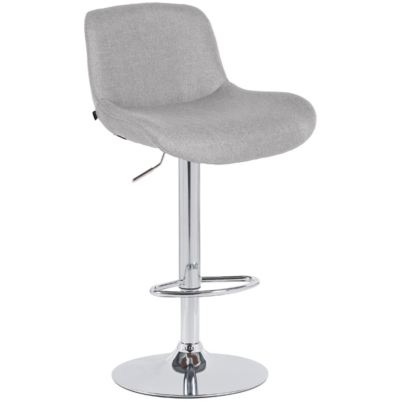 Tabouret de bar moderne Tissu Gris clair Métal Argenté Chromé Yielo - 1