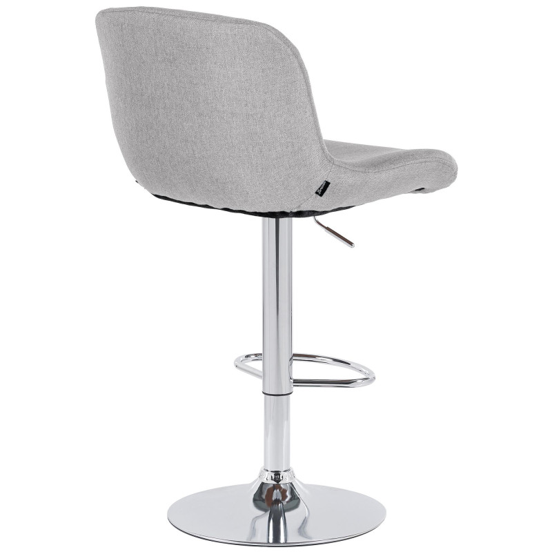 Tabouret de bar moderne Tissu Gris clair Métal Argenté Chromé Yielo - 2