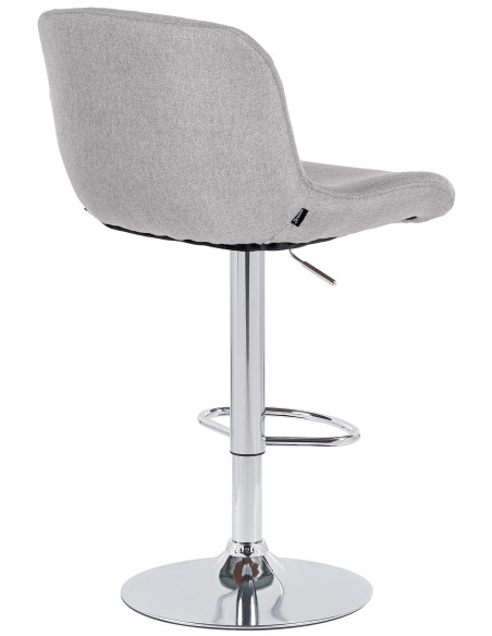 Tabouret de bar moderne Tissu Gris clair Métal Argenté Chromé Yielo - 2