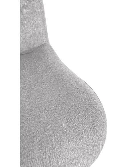 Tabouret de bar moderne Tissu Gris clair Métal Argenté Chromé Yielo - 3