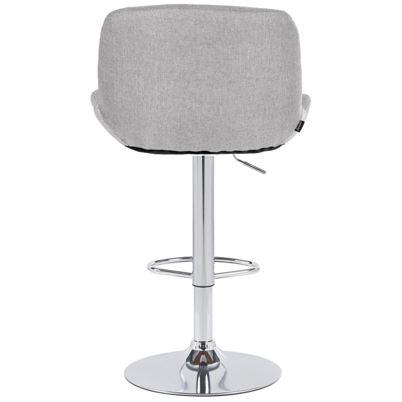 Tabouret de bar moderne Tissu Gris clair Métal Argenté Chromé Yielo - 4
