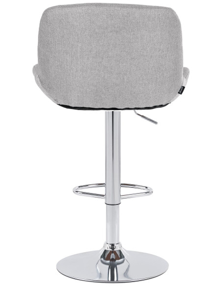 Tabouret de bar moderne Tissu Gris clair Métal Argenté Chromé Yielo - 4