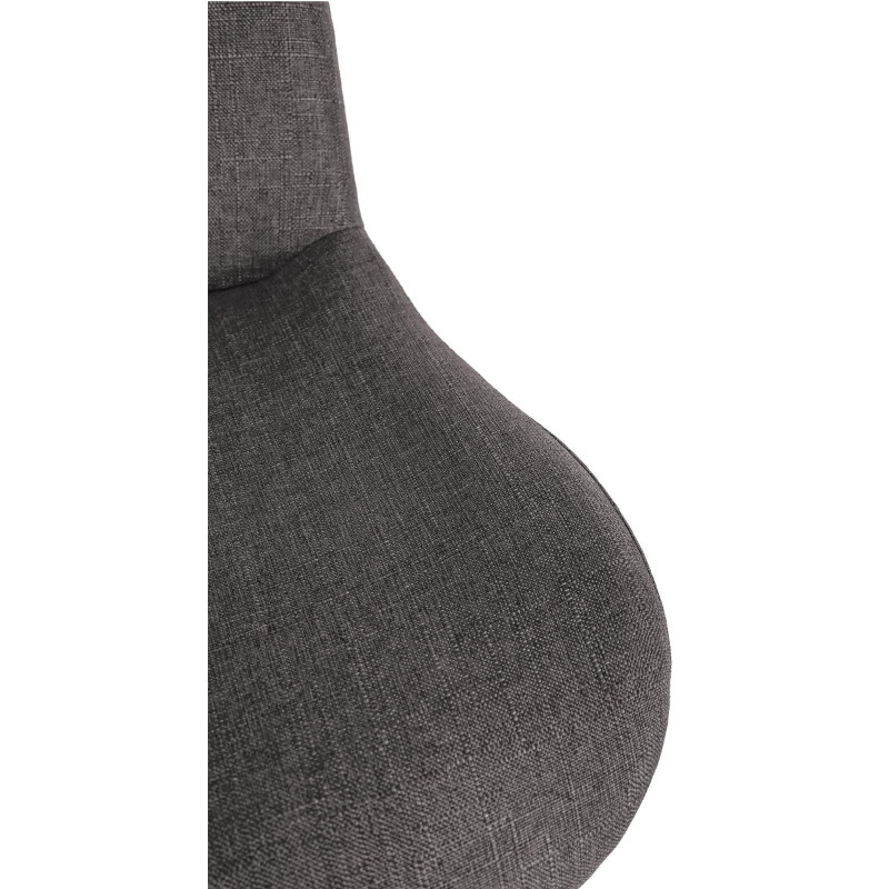 Tabouret de bar moderne Tissu Gris foncé Métal Argenté Chromé Yielo 