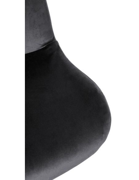 Tabouret de bar moderne Velours Noir Métal Argenté Chromé Yielo 