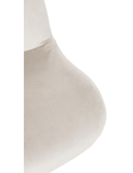 Tabouret de bar moderne Velours Blanc crème Métal Argenté Chromé Yielo 