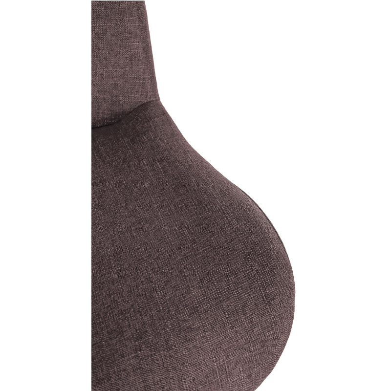 Tabouret de bar moderne Tissu Marron foncé Métal Blanc Mat Yielo - 3