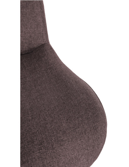 Tabouret de bar moderne Tissu Marron foncé Métal Blanc Mat Yielo - 3