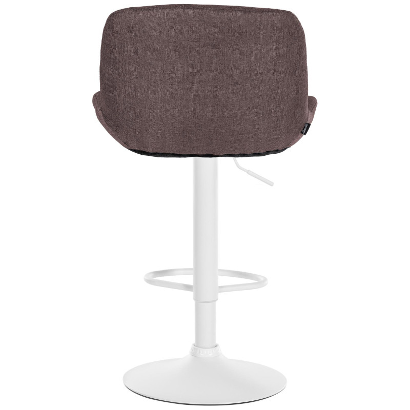 Tabouret de bar moderne Tissu Marron foncé Métal Blanc Mat Yielo - 4