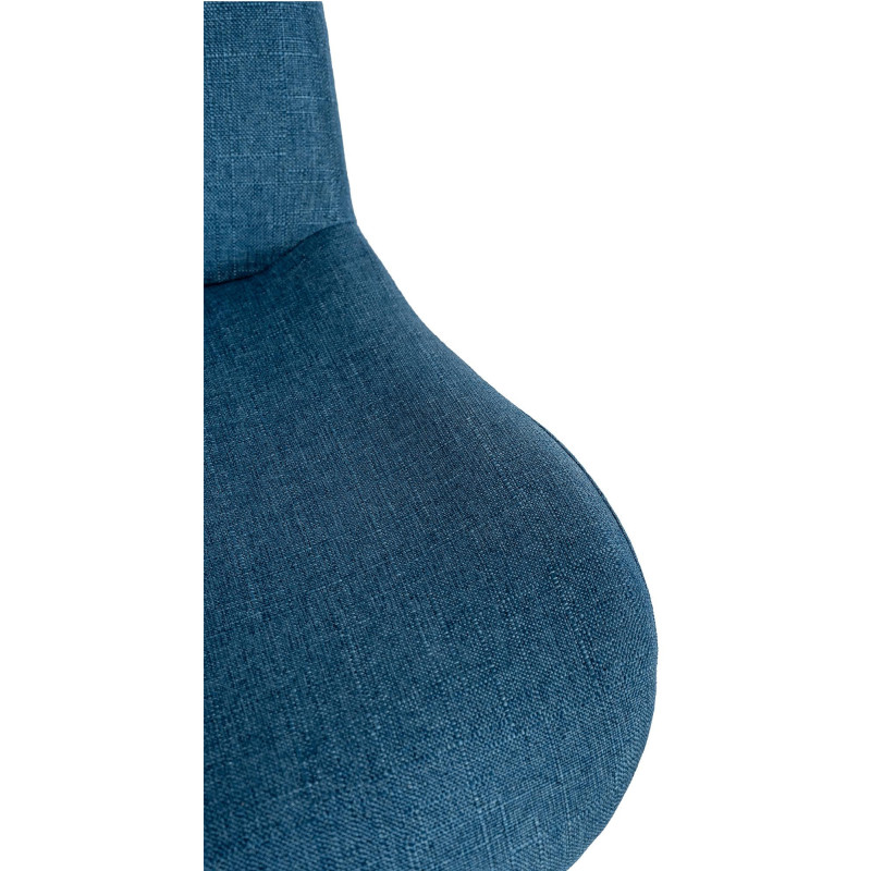 Tabouret de bar moderne Tissu Bleu Métal Blanc Mat Yielo - 3