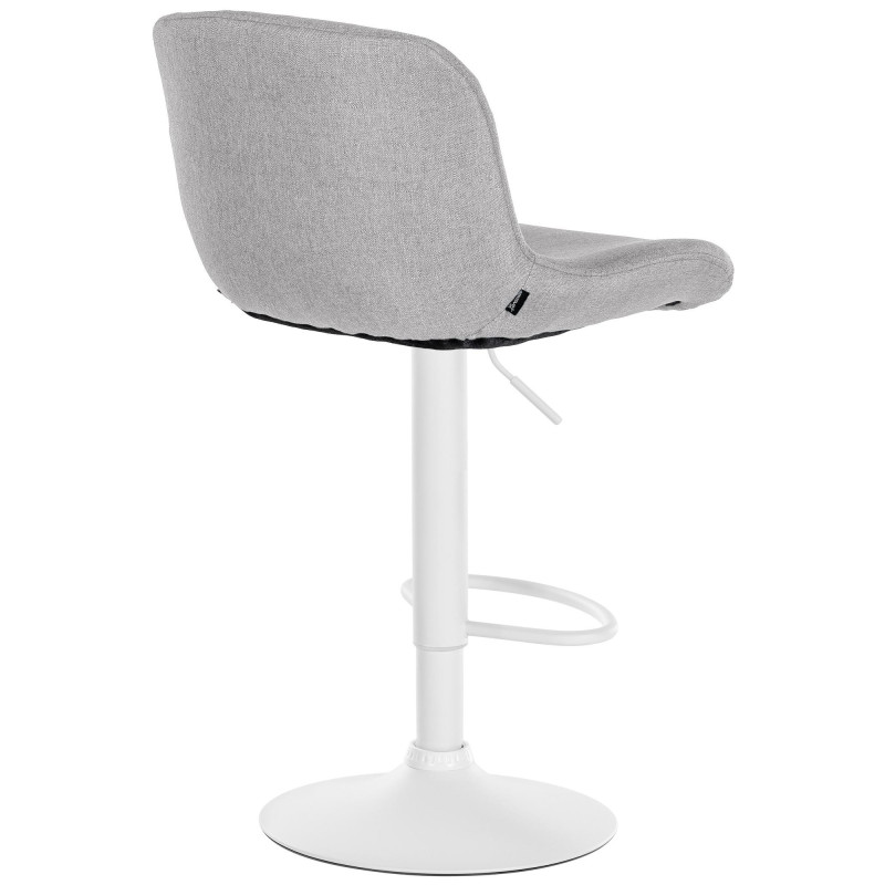 Tabouret de bar moderne Tissu Gris clair Métal Blanc Mat Yielo - 2