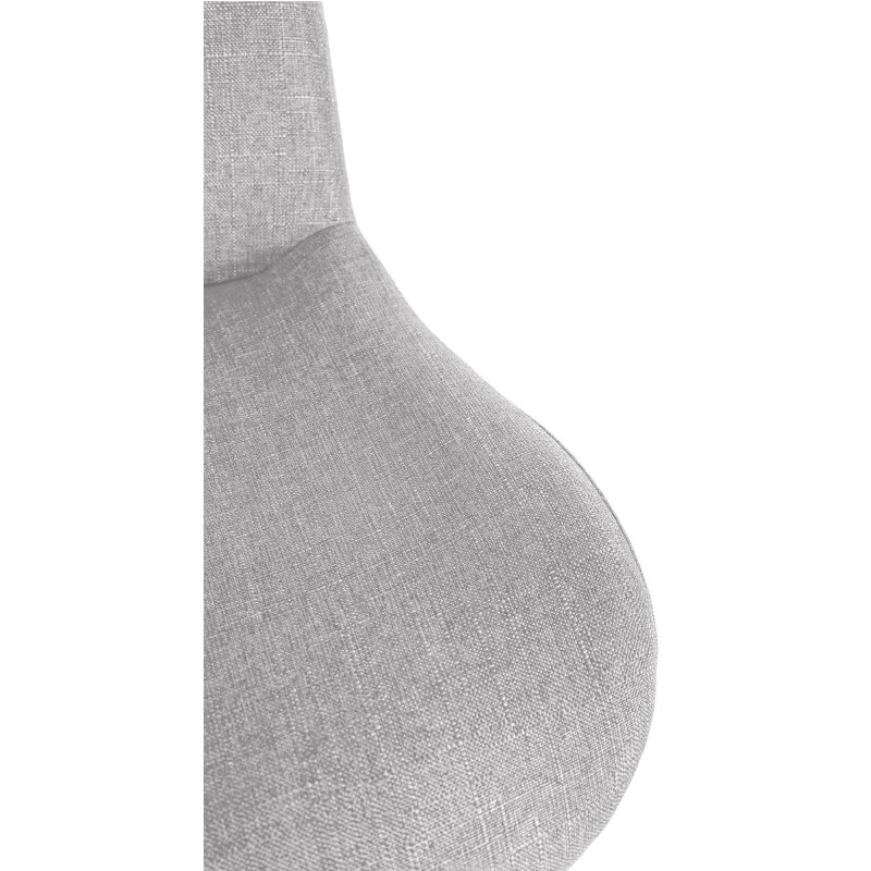 Tabouret de bar moderne Tissu Gris clair Métal Blanc Mat Yielo - 3