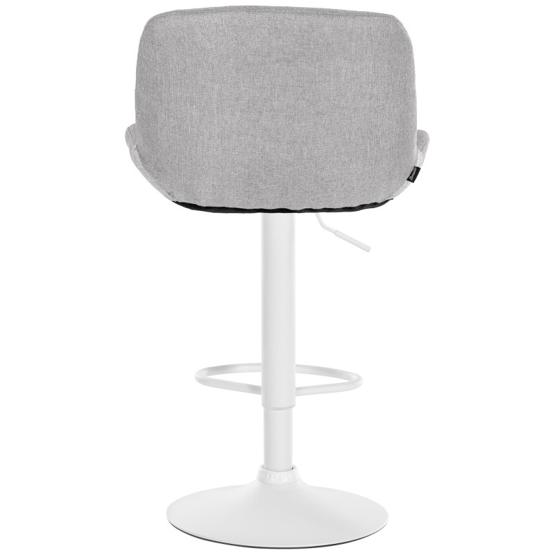Tabouret de bar moderne Tissu Gris clair Métal Blanc Mat Yielo - 4