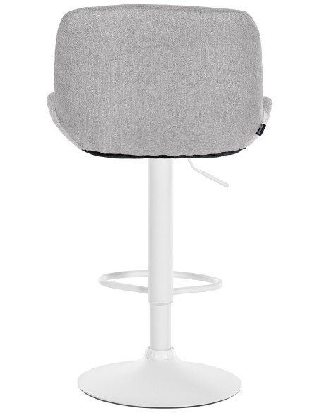 Tabouret de bar moderne Tissu Gris clair Métal Blanc Mat Yielo - 4