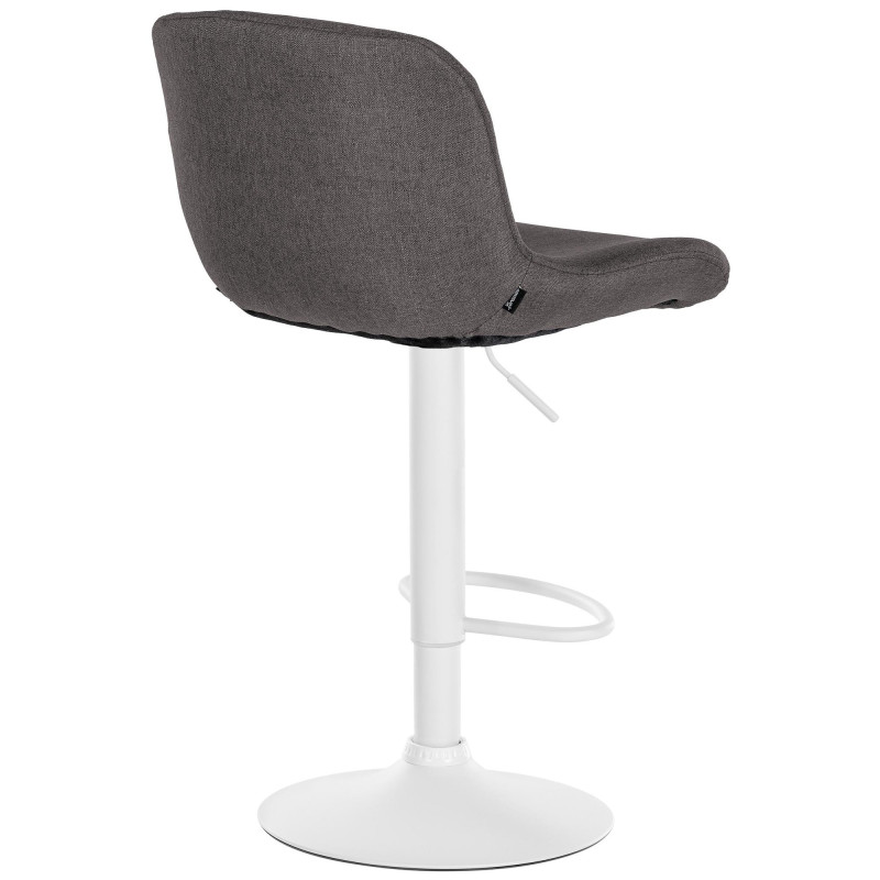 Tabouret de bar moderne Tissu Gris foncé Métal Blanc Mat Yielo - 1