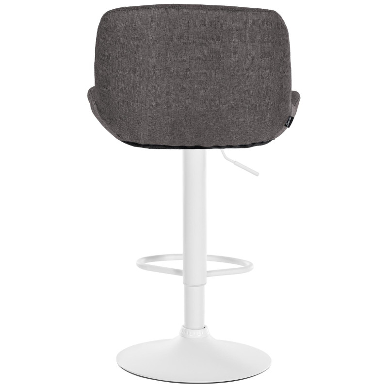 Tabouret de bar moderne Tissu Gris foncé Métal Blanc Mat Yielo - 4