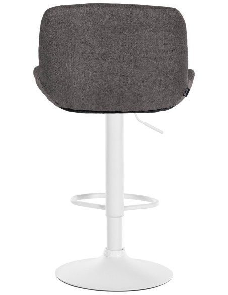 Tabouret de bar moderne Tissu Gris foncé Métal Blanc Mat Yielo - 4